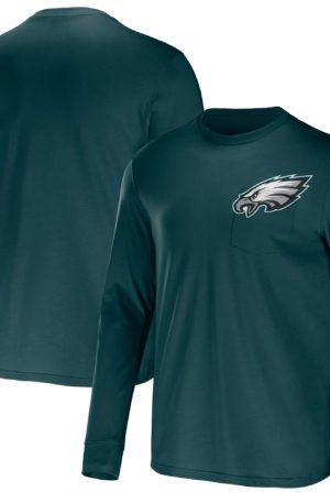 Philadelphia Eagles NFL x Darius Rucker Collection by Fanatics Team Long Sleeve Pocket T-Shirt - Midnight Green