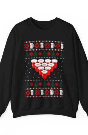 Beer Pong Christmas Design Crewneck Sweatshirt