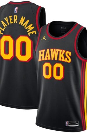 Atlanta Hawks Jordan Brand Swingman Custom Jersey - Statement Edition - Black