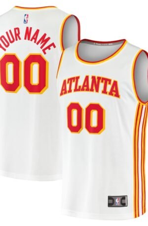 Atlanta Hawks Fanatics Youth Fast Break Replica Custom Jersey - Association Edition - White