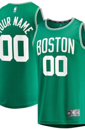 Boston Celtics Fanatics Youth Fast Break Custom Jersey - Green - Icon Edition
