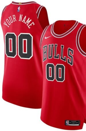 Chicago Bulls Nike Authentic Custom Jersey Red - Icon Edition