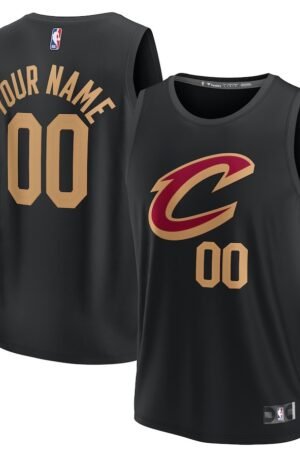 Cleveland Cavaliers Fanatics Youth Fast Break Replica Custom Jersey - Statement Edition - Black