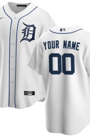 Detroit Tigers Nike Home Replica Custom Jersey - White