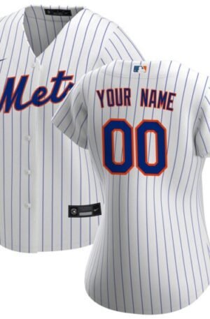 New York Mets Nike Women's Home Replica Custom Jersey - White