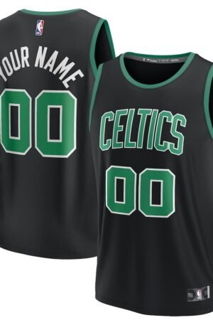 Boston Celtics Fanatics Youth Fast Break Replica Custom Jersey - Statement Edition - Black
