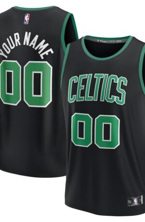 Boston Celtics Fanatics Fast Break Replica Custom Jersey - Statement Edition - Black