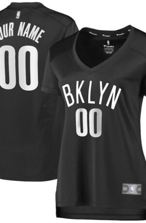 Brooklyn Nets Fanatics Women's Fast Break Replica Custom Jersey Charcoal - Statement Edition