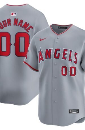 Los Angeles Angels Nike Away Limited Custom Jersey - Gray