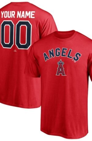 Los Angeles Angels Personalized Team Winning Streak Name & Number T-Shirt - Red