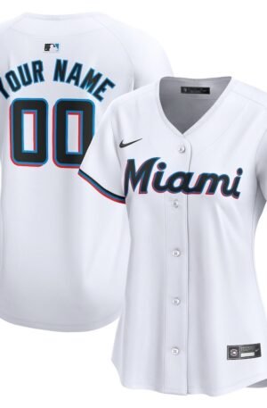 Miami Marlins Nike Women's Home Limited Custom Jersey - White