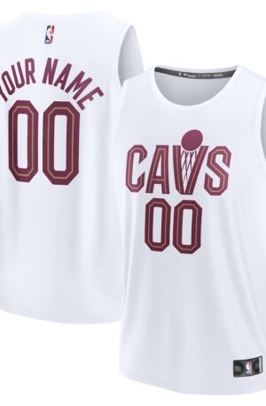 Cleveland Cavaliers Fanatics Youth Fast Break Replica Custom Jersey - Association Edition - White