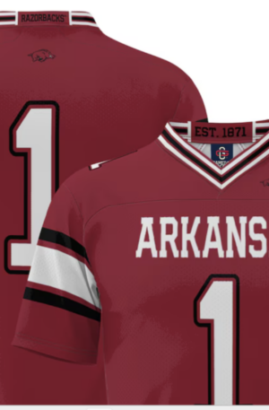 An image of a Red Football jersey against a white background.