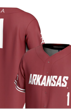 Baseball jersey against a white background.