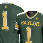A Green Football jersey on a White background.