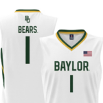 A White Basketball jersey Against a white background