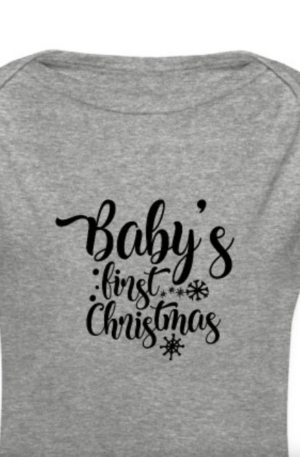 Baby's First Christmas Organic Long Sleeve Baby Bodysuit