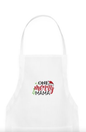 Merry Mama Festive Apron – Adjustable Comfort, Stay Spotless
