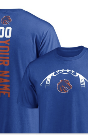 Boise State Broncos Playmaker Football Personalized Name & Number T-Shirt - Royal