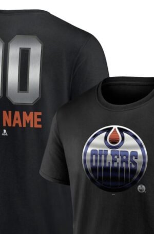 Edmonton Oilers Personalized Midnight Mascot Logo T-Shirt - Black