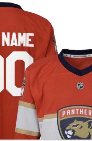 Florida Panthers Youth Home Replica Custom Jersey - Red