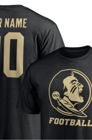 Florida State Seminoles Personalized Any Name & Number One Color T-Shirt - Black