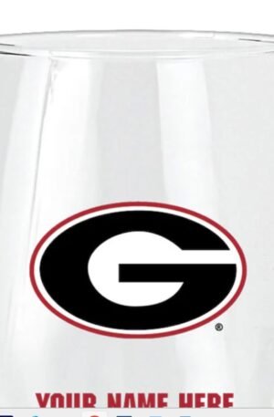 Georgia Bulldogs 15oz. Personalized Stemless Glass Tumbler