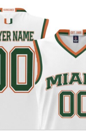 Miami Hurricanes GameDay Greats NIL Pick-A-Player Lightweight Men's Basketball Jersey - White
