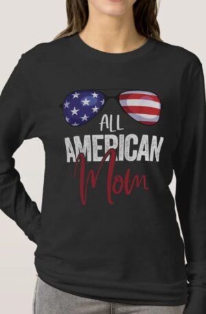 Family Matching 4th of July Women Mom American Fla T-Shirt