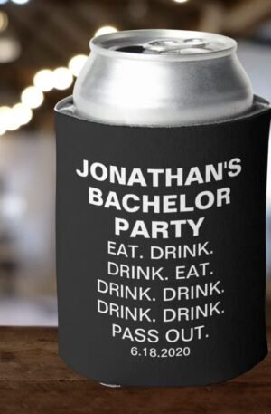 Funny Bachelor Party Eat Drink Pass Out Custom Can Cooler