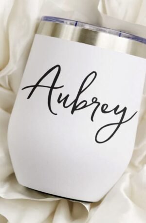 Hand Scripted Name Bachelorette Bridal Party Thermal Wine Tumbler