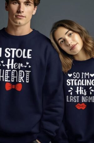 Last Name Valentines Day Couple Matching Funny Sweatshirt