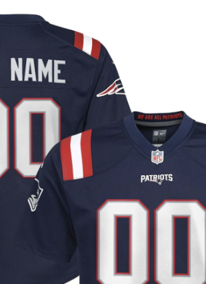New England Patriots Nike Youth Custom Game Jersey - Navy