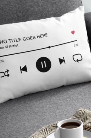 Personalized Valentines Day Song Album Couple Accent Pillow