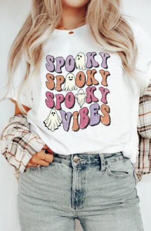 Retro Groovy Halloween Spooky Vibes T-Shirt