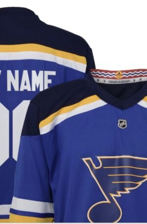 St. Louis Blues Youth Home Replica Custom Jersey - Blue