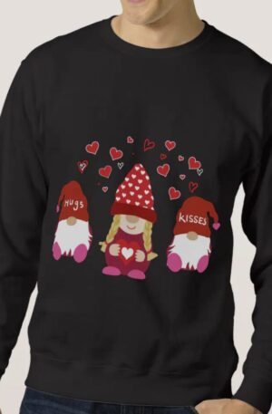 Valentine's Day Love Gnomes No Bounds Funny Leopar Sweatshirt