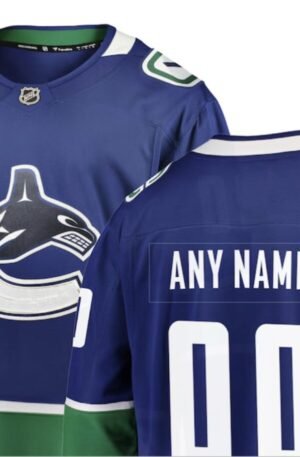 Vancouver Canucks Fanatics Home Team Breakaway Custom Jersey - Blue