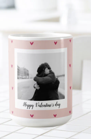 Happy Valentine's Day | Pink & Red Heart | Gift Coffee Mug