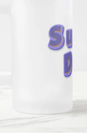 Super dad frosted glass beer mug