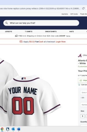 Atlanta Braves Nike Home Replica Custom Jersey - White