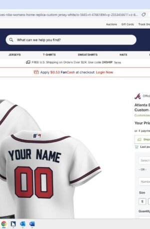 Atlanta Braves Nike Women's Home Replica Custom Jersey - White