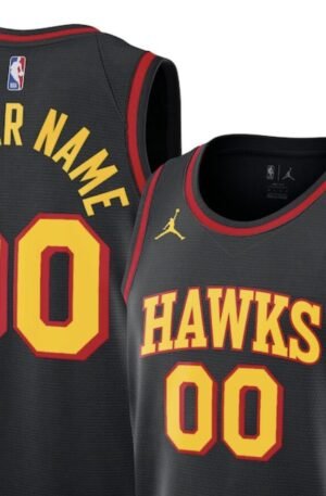 Atlanta Hawks Jordan Brand Swingman Custom Jersey - Statement Edition - Black