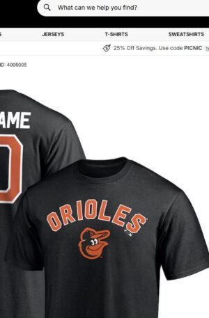 Baltimore Orioles Personalized Team Winning Streak Name & Number T-Shirt - Black