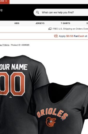 Baltimore Orioles Women's Personalized Winning Streak Name & Number V-Neck T-Shirt - Black