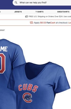 Chicago Cubs Women's Personalized Winning Streak Name & Number V-Neck T-Shirt - Royal