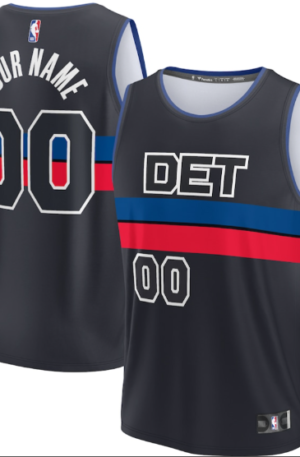 Detroit Pistons Fanatics Youth Fast Break Replica Custom Jersey - Statement Edition - Black