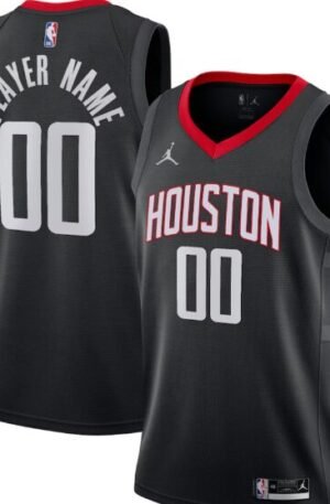 Houston Rockets Jordan Brand Swingman Custom Jersey - Statement Edition - Black