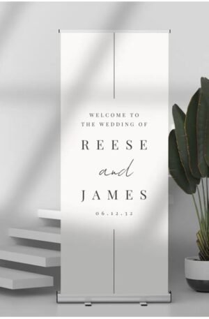 Inline | Modern Minimal Wedding Welcome Retractable Banner