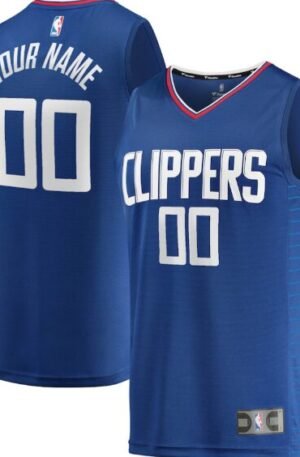 LA Clippers Fanatics Fast Break Custom Replica Jersey Royal - Icon Edition